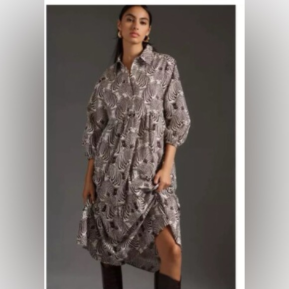 NWT Anthropologie Maeve Bettina Zebra dress, sz XS - Picture 2 of 3